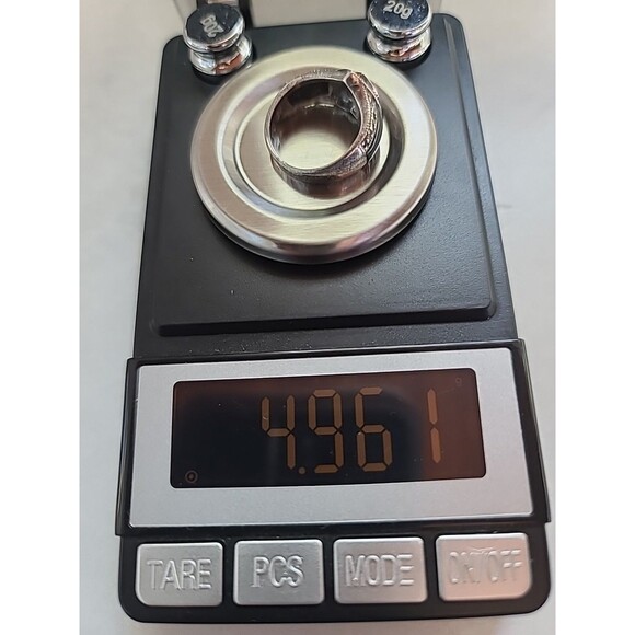 925 Sterling Abalone Shell Marcasite & Enamel Statement Ring, Size US 4.75 - Picture 10 of 10